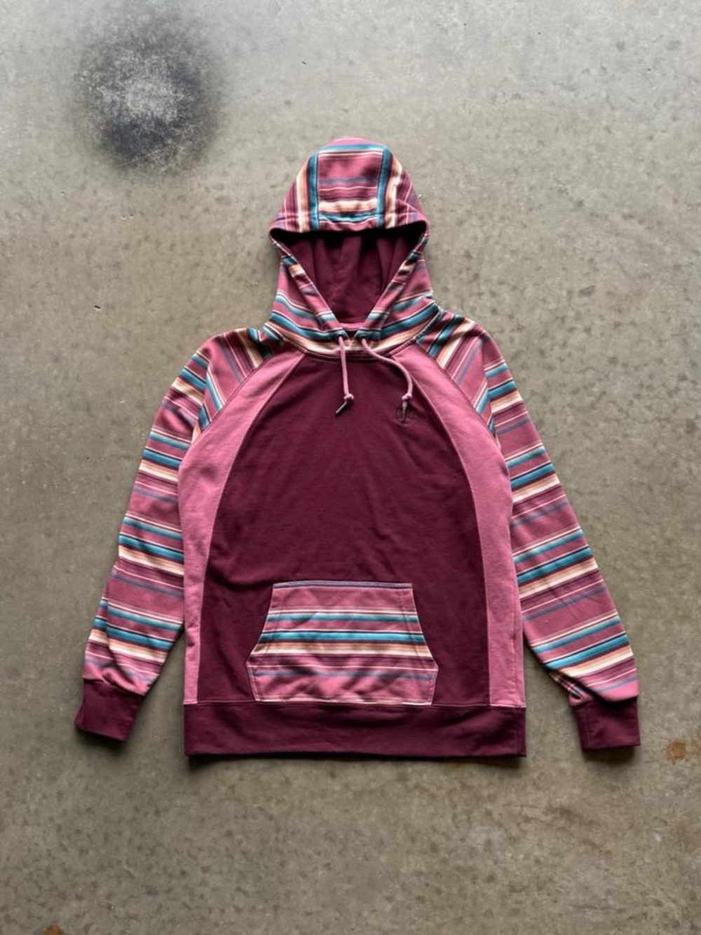 Hooey Red Pink Western Aztec Hoodie Sweatshirt Mens Medium Pullover EUC